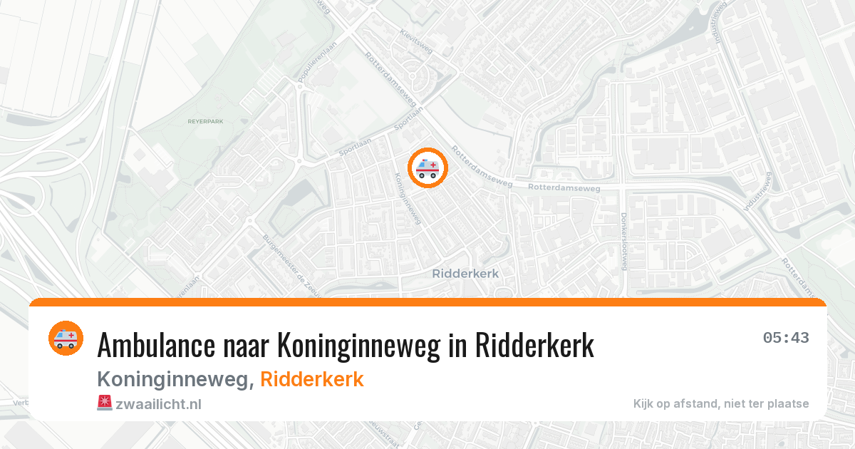 Ambulance naar Koninginneweg in Ridderkerk — 1 jul 2026