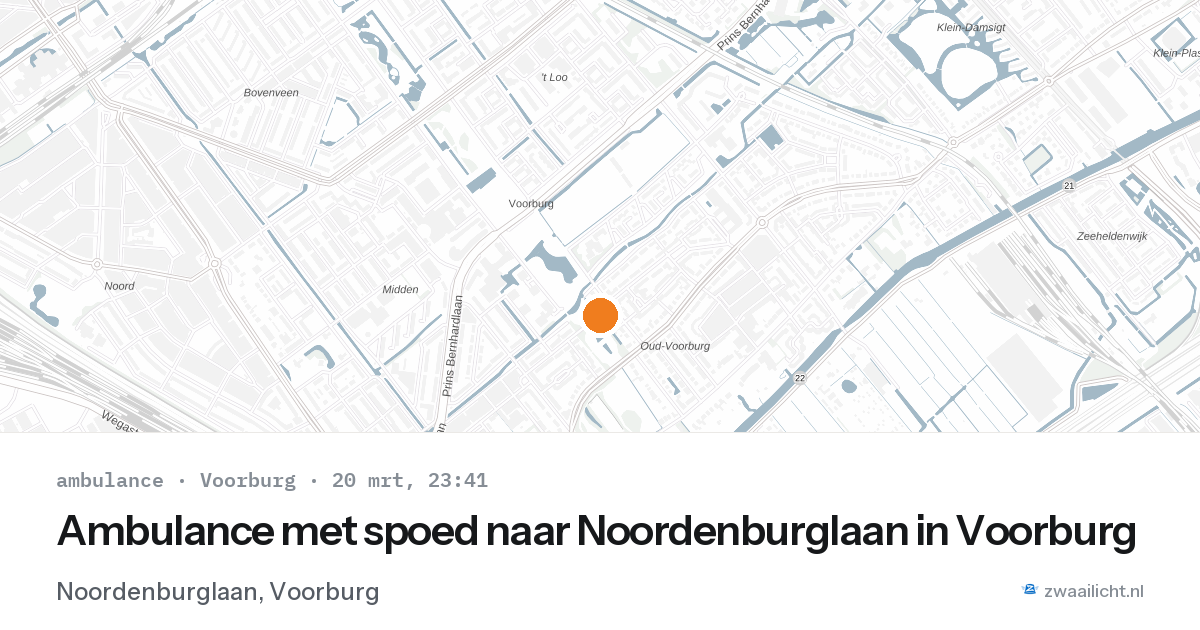 Ambulance met spoed naar Noordenburglaan in Voorburg — 20 mrt 2026