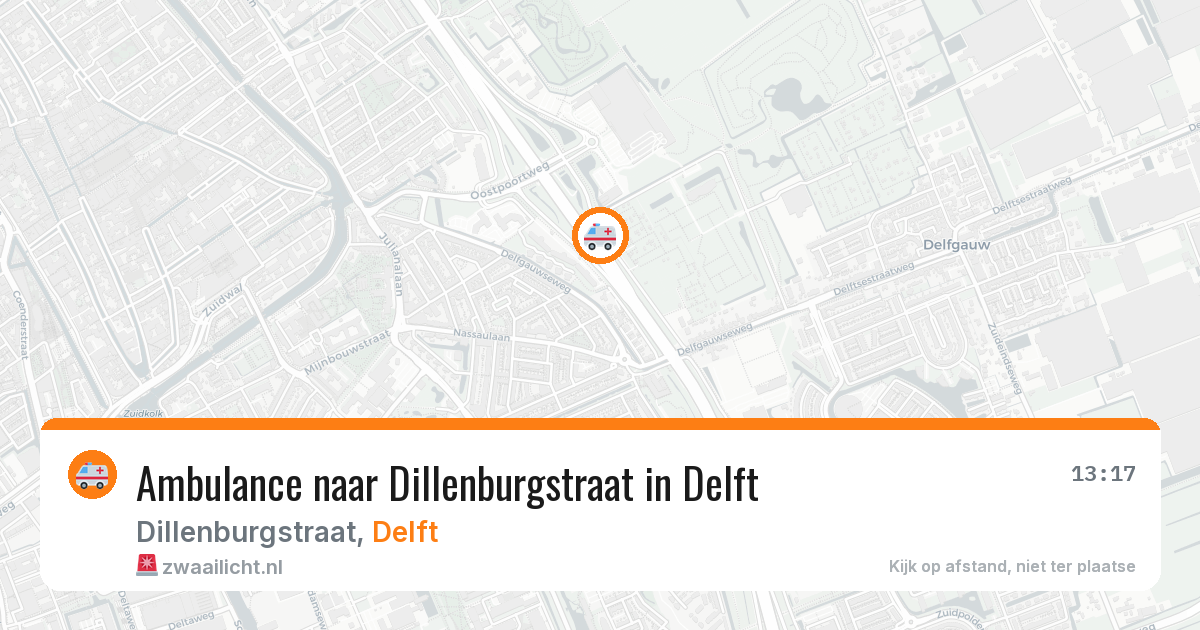 Ambulance naar Dillenburgstraat in Delft — 18 jun 2026