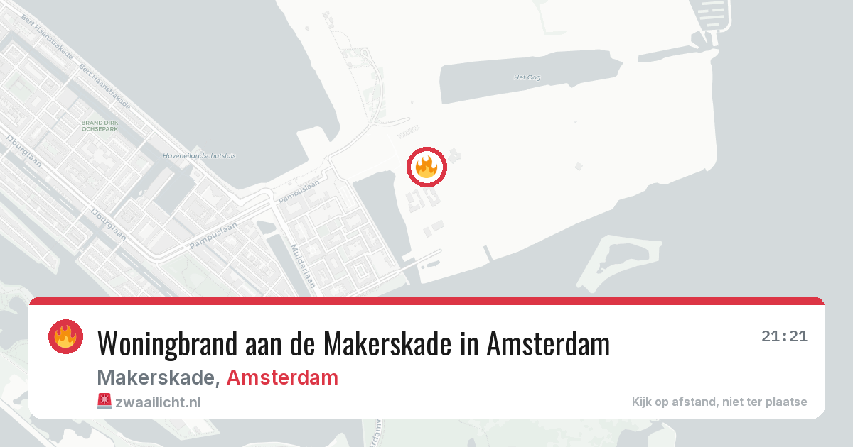 Woningbrand aan de Makerskade in Amsterdam — 21 mei 2026