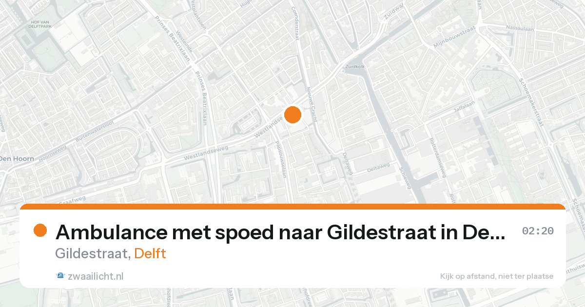 Ambulance met spoed naar Gildestraat in Delft — 18 aug 2026