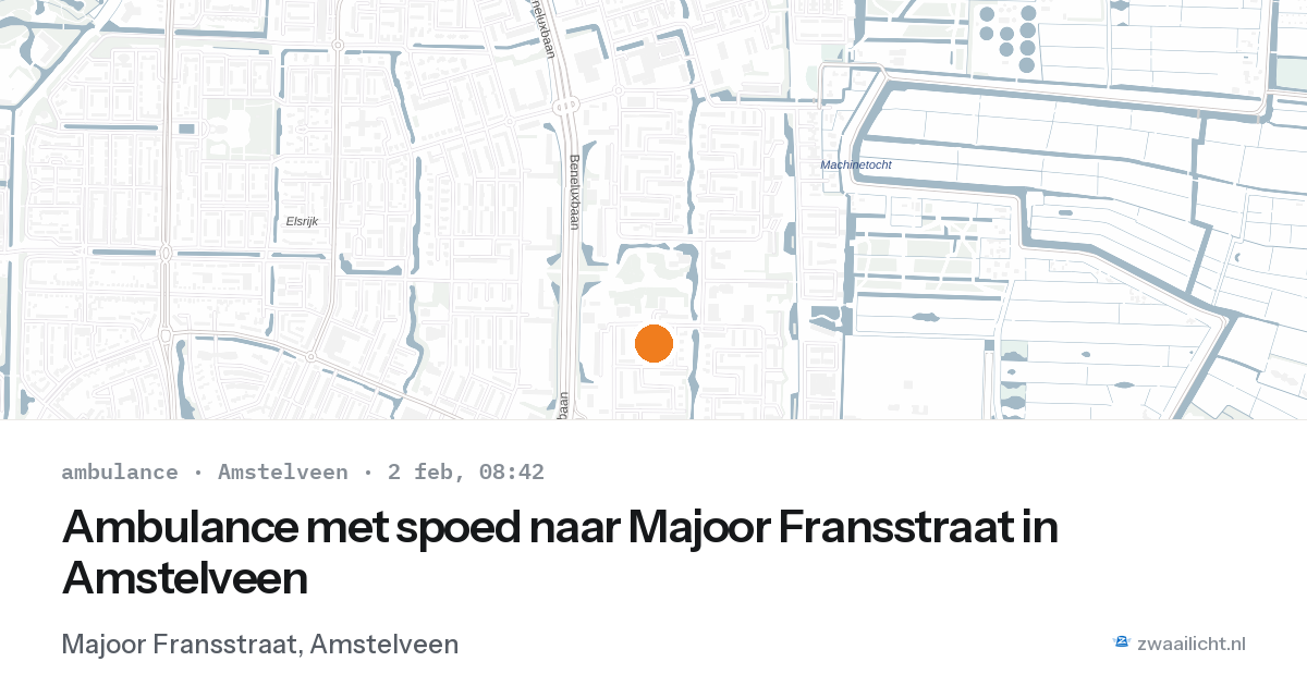 Ambulance met spoed naar Majoor Fransstraat in Amstelveen — 2 feb 2026