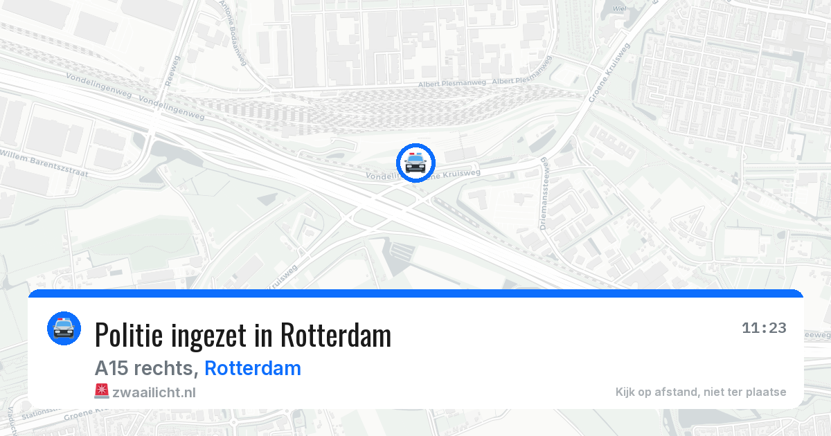 Politie ingezet in Rotterdam — 14 aug 2026 | 🚨 Zwaailicht.nl