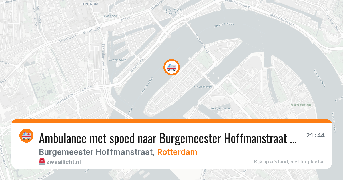 Ambulance met spoed naar Burgemeester Hoffmanstraat in Rotterdam — 21 jun 2026