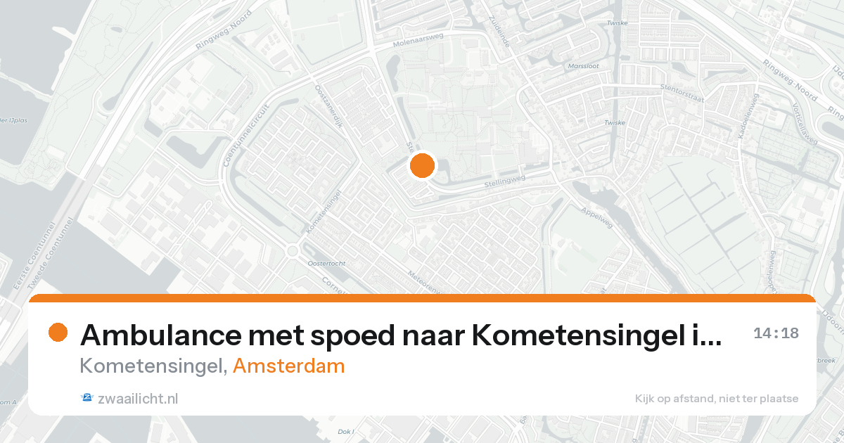 Ambulance met spoed naar Kometensingel in Amsterdam — 24 aug 2026