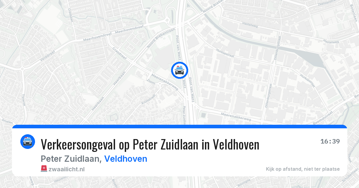 Verkeersongeval op Peter Zuidlaan in Veldhoven — 16 mrt 2026