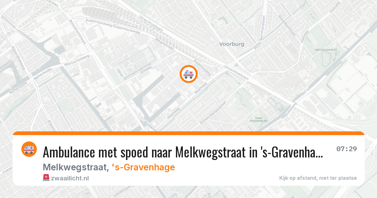 Ambulance met spoed naar Melkwegstraat in 's-Gravenhage — 1 aug 2026