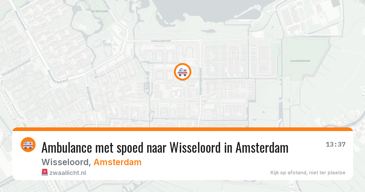 Ambulance met spoed naar Wisseloord in Amsterdam — 14 aug 2026