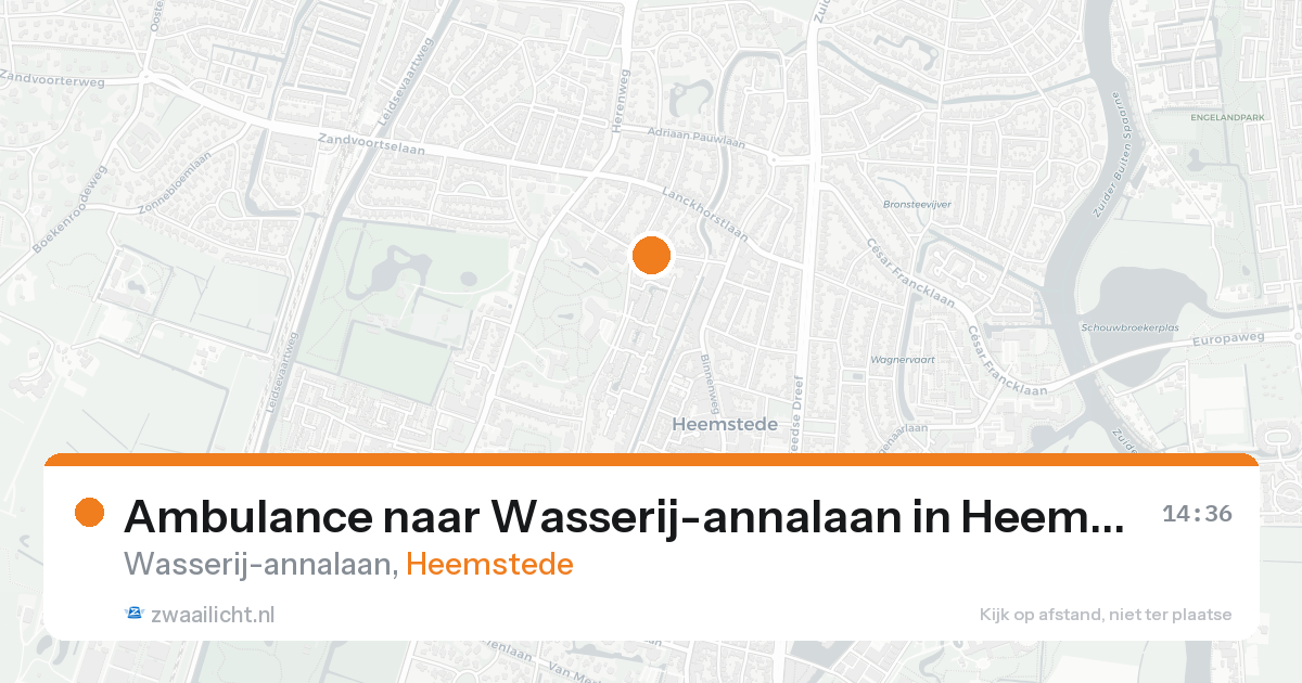 Ambulance naar Wasserij-annalaan in Heemstede — 23 aug 2026