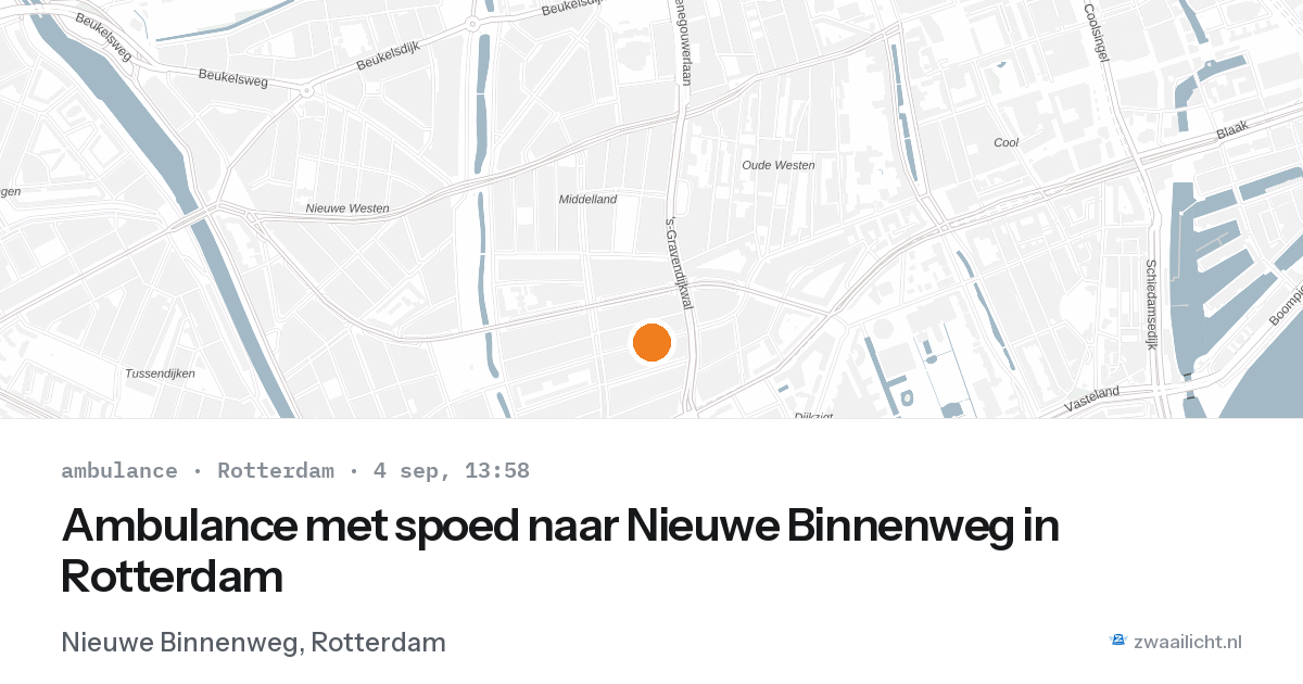 Ambulance met spoed naar Nieuwe Binnenweg in Rotterdam — 4 sep 2026