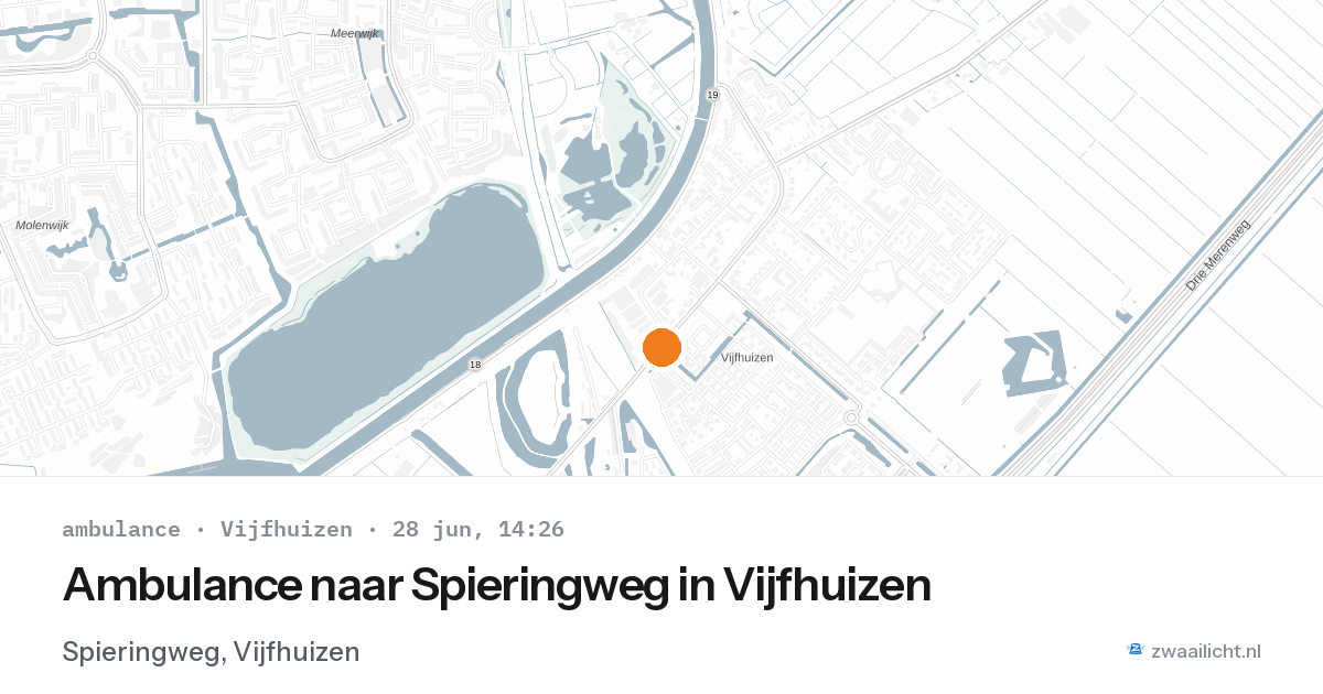 Ambulance naar Spieringweg in Vijfhuizen — 28 jun 2026