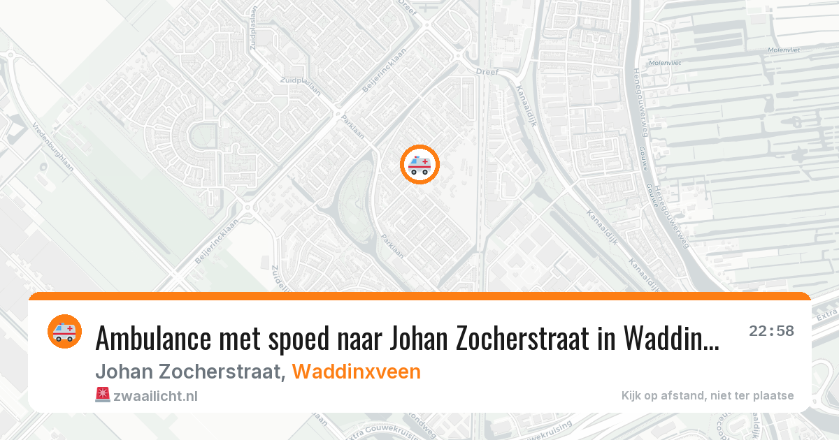 Ambulance met spoed naar Johan Zocherstraat in Waddinxveen — 30 mei 2026