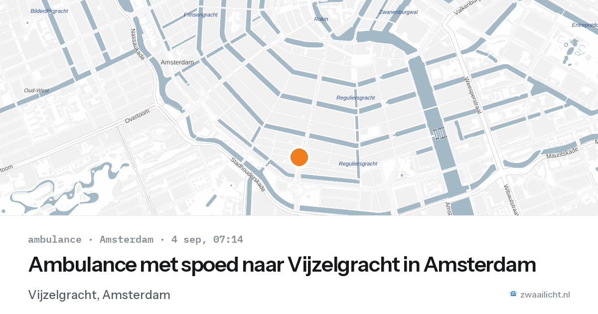 Ambulance met spoed naar Vijzelgracht in Amsterdam — 4 sep 2026
