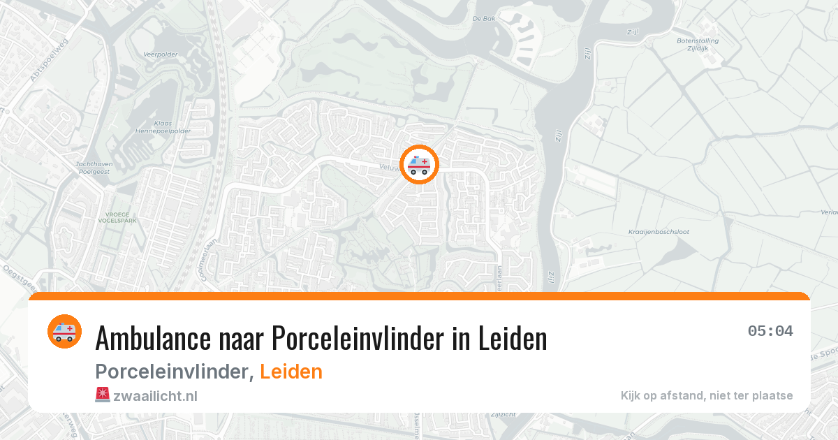 Ambulance naar Porceleinvlinder in Leiden — 4 aug 2026