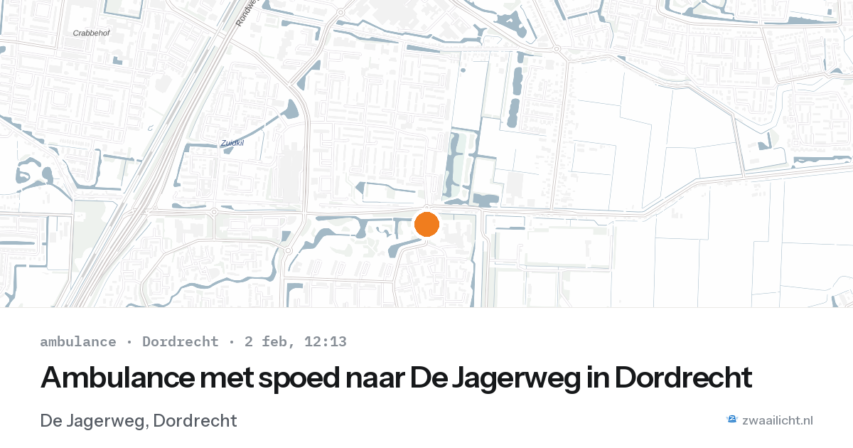 Ambulance met spoed naar De Jagerweg in Dordrecht — 2 feb 2026