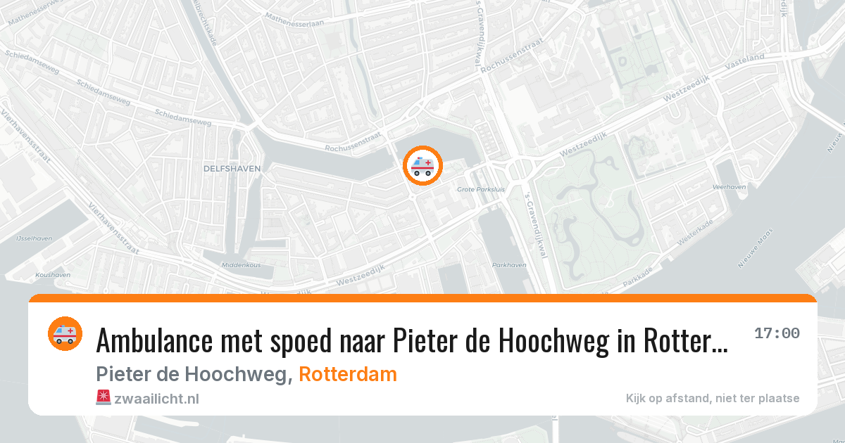 Ambulance met spoed naar Pieter de Hoochweg in Rotterdam — 12 aug 2026