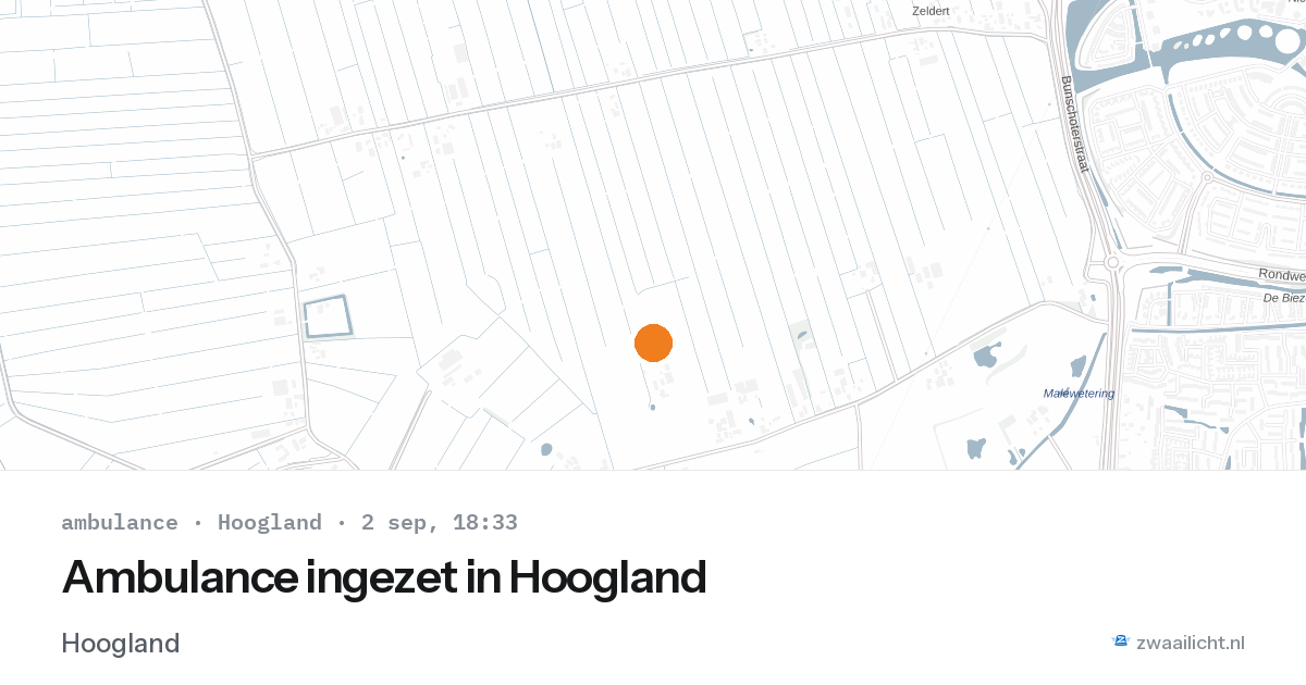 Ambulance ingezet in Hoogland — 2 sep 2026
