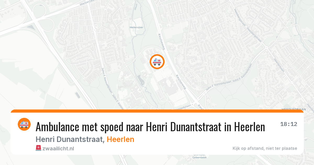 Ambulance met spoed naar Henri Dunantstraat in Heerlen — 9 jun 2026