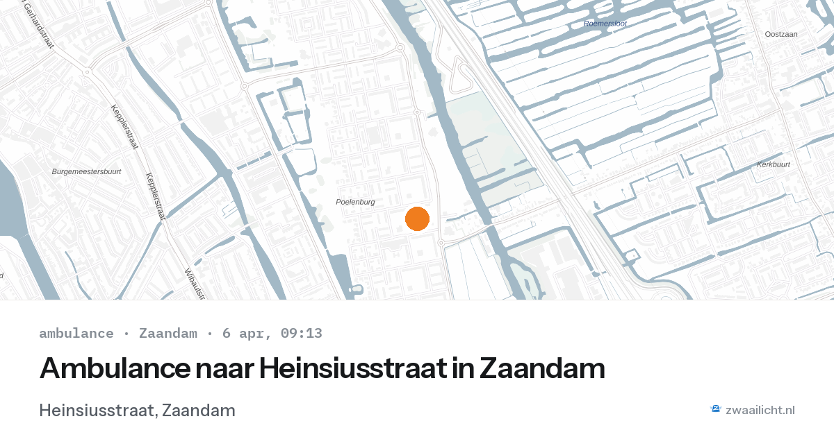 Ambulance naar Heinsiusstraat in Zaandam — 6 apr 2026