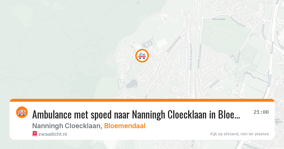 Ambulance met spoed naar Nanningh Cloecklaan in Bloemendaal — 11 apr 2026