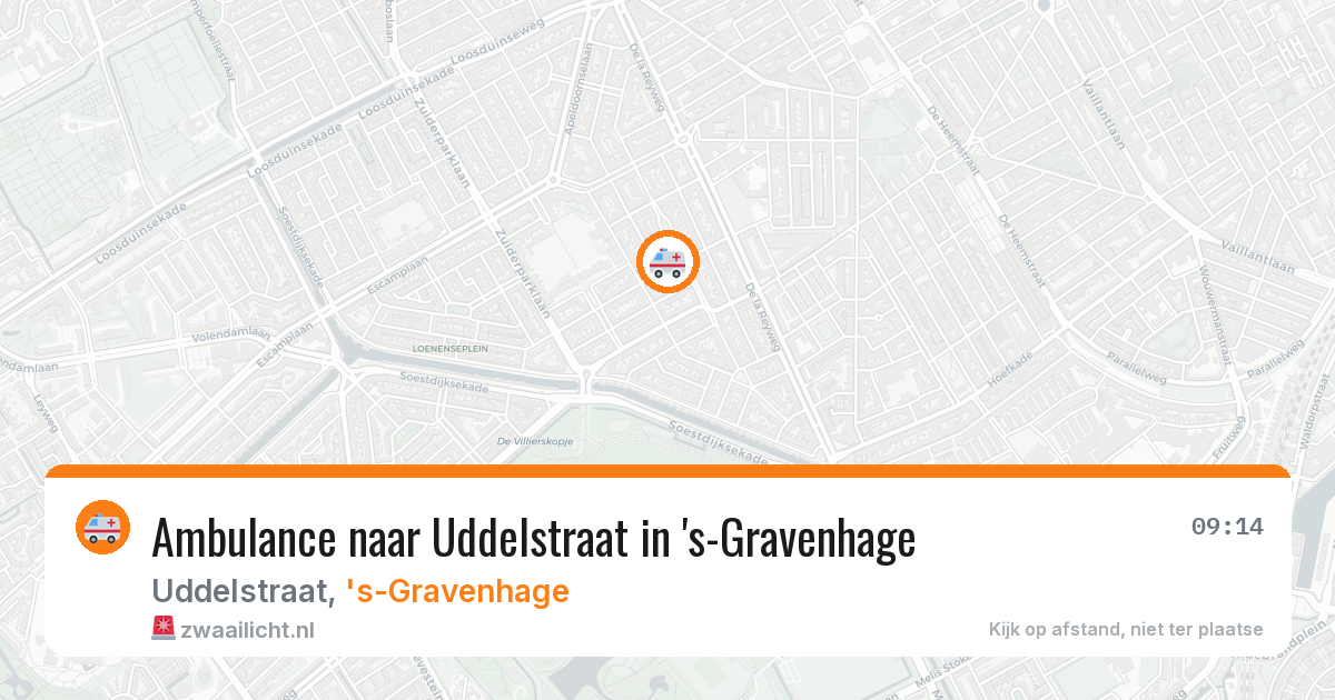 Ambulance naar Uddelstraat in 's-Gravenhage — 14 aug 2026