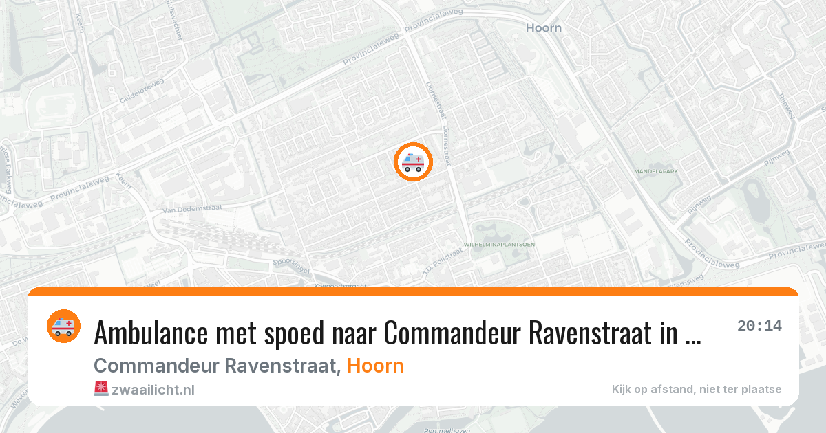 Ambulance met spoed naar Commandeur Ravenstraat in Hoorn — 18 mei 2026