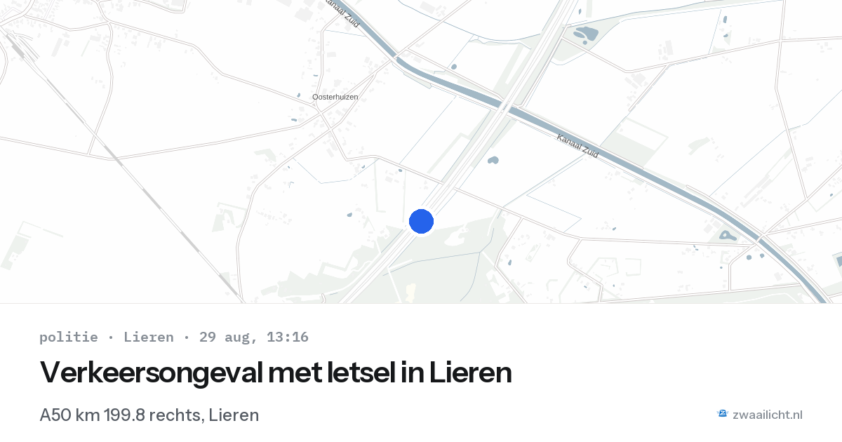 Verkeersongeval met letsel in Lieren — 29 aug 2026