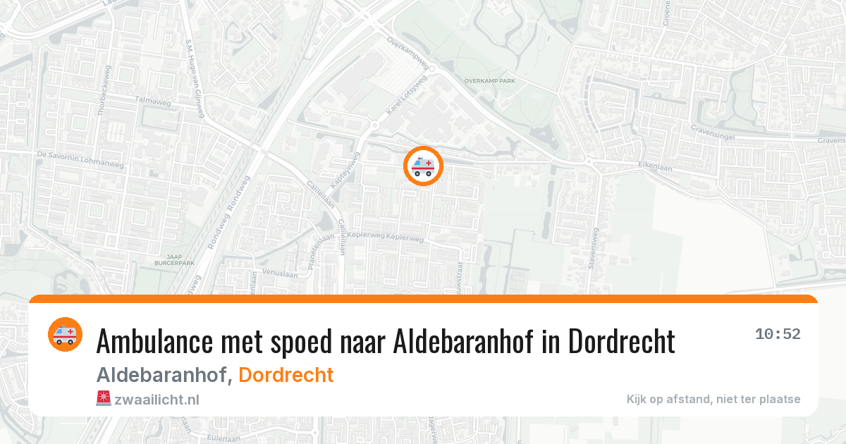 Ambulance met spoed naar Aldebaranhof in Dordrecht — 10 aug 2026