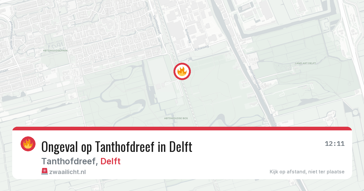 Ongeval op Tanthofdreef in Delft — 7 mei 2026