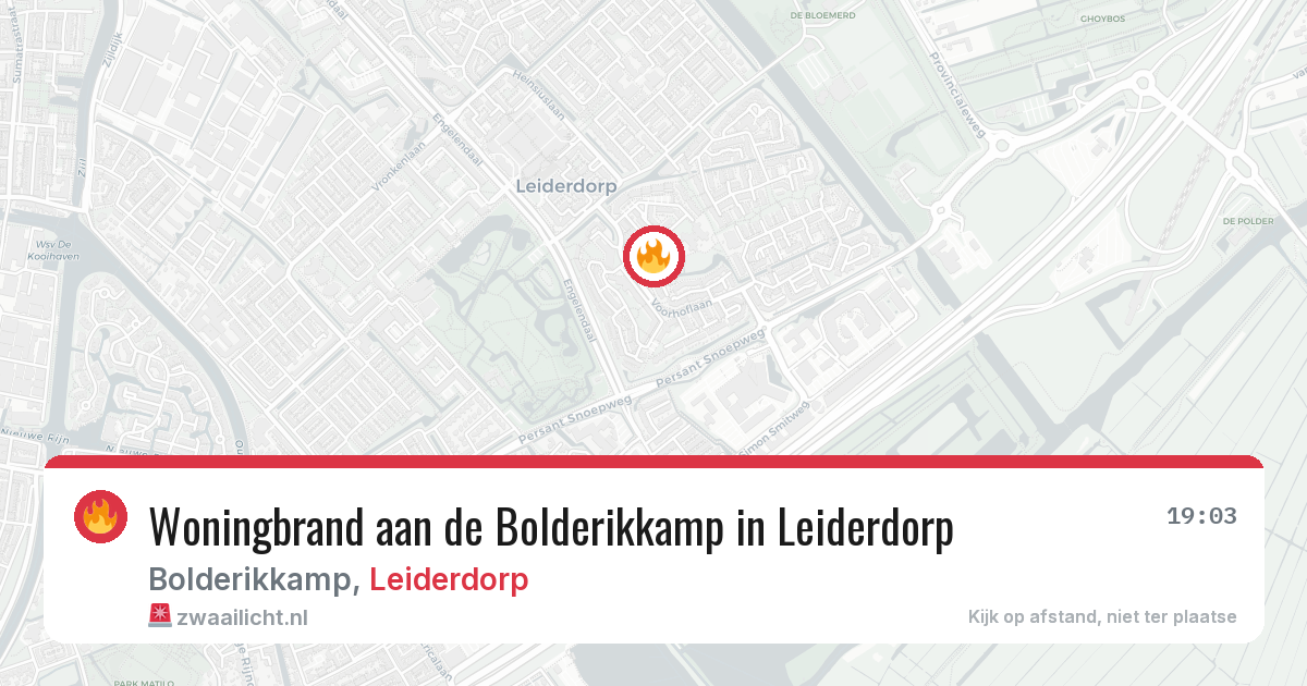 Woningbrand aan de Bolderikkamp in Leiderdorp — 3 jul 2026