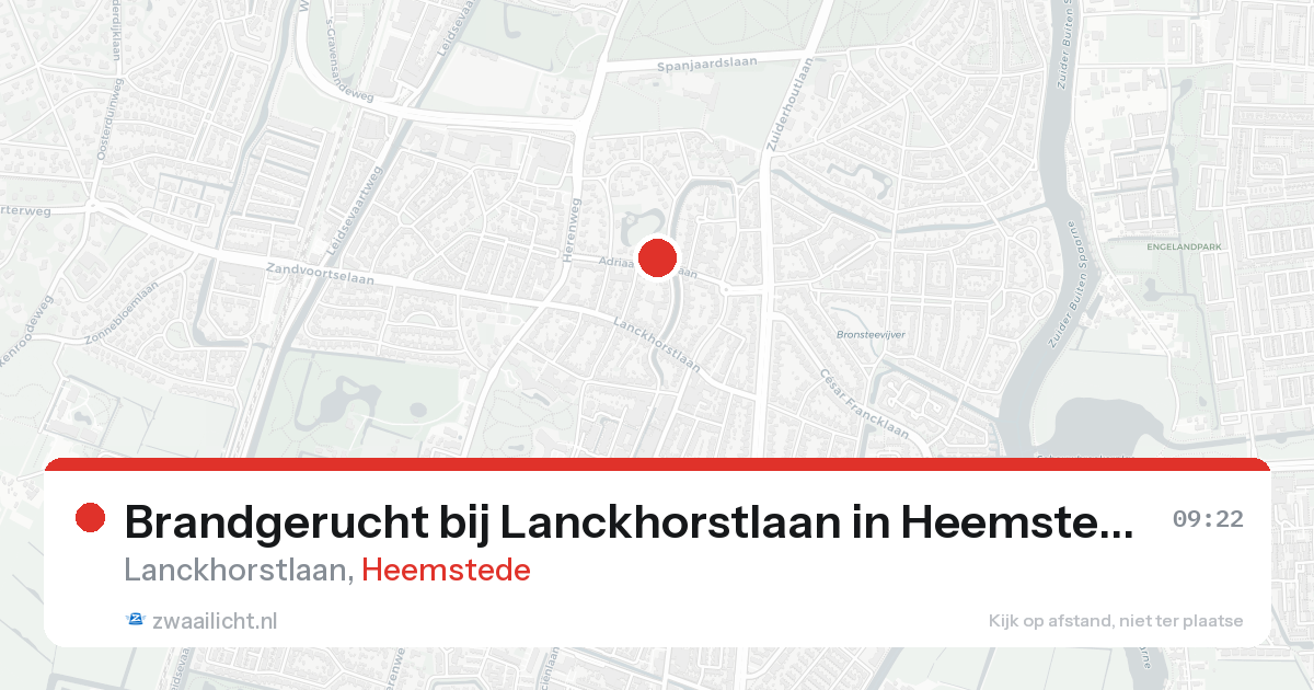 Brandgerucht bij Lanckhorstlaan in Heemstede — 19 aug 2026