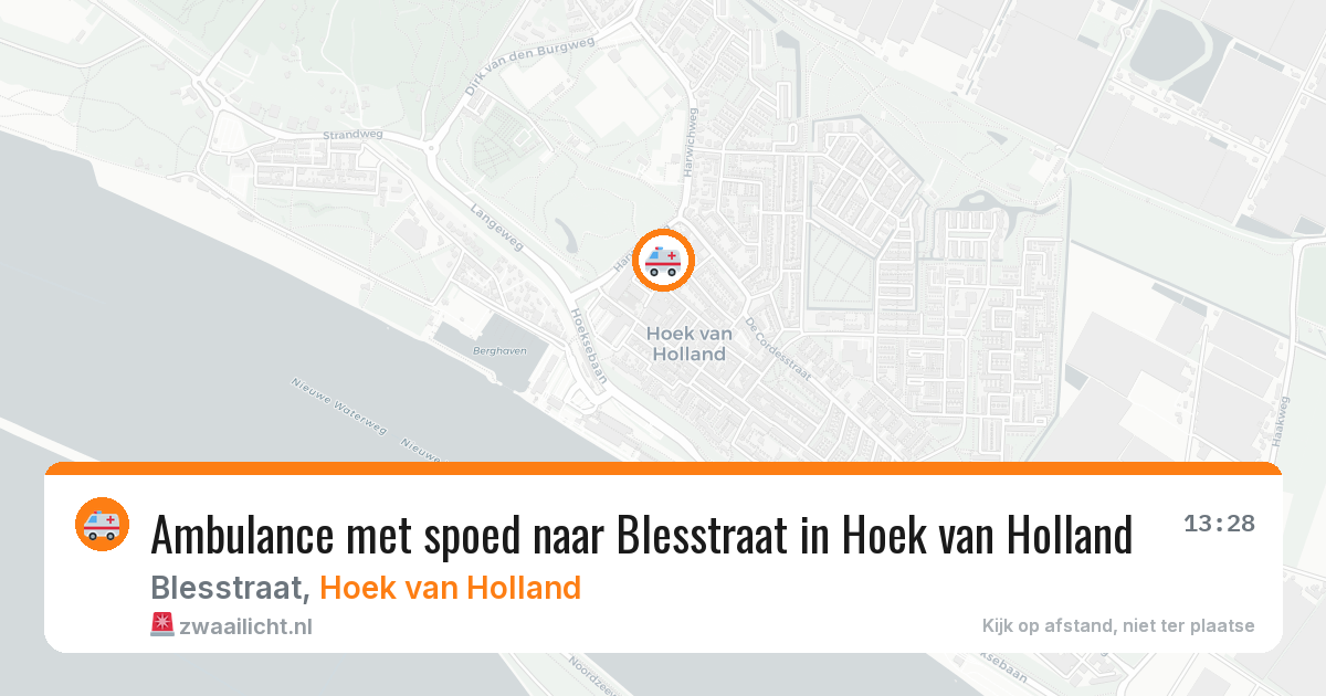 Ambulance met spoed naar Blesstraat in Hoek van Holland — 15 mrt 2026