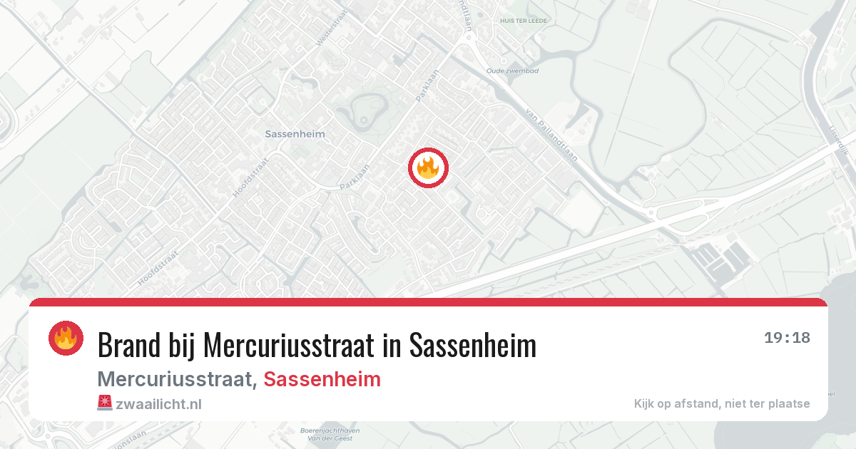 Brand bij Mercuriusstraat in Sassenheim — 29 jul 2026