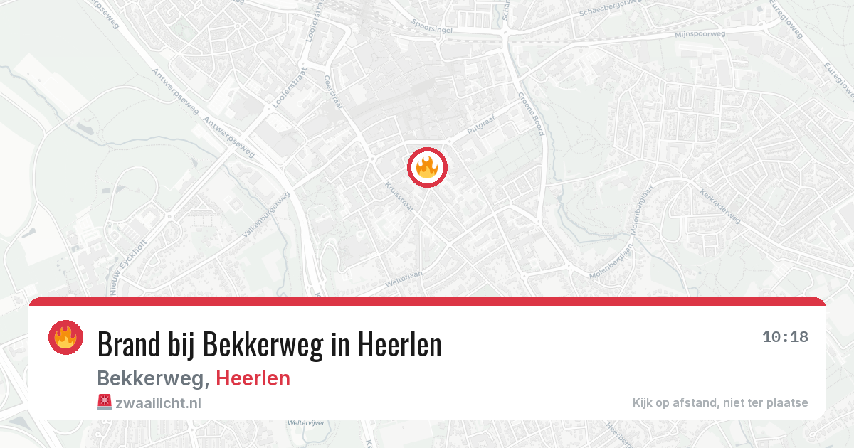 Brand bij Bekkerweg in Heerlen — 7 aug 2026