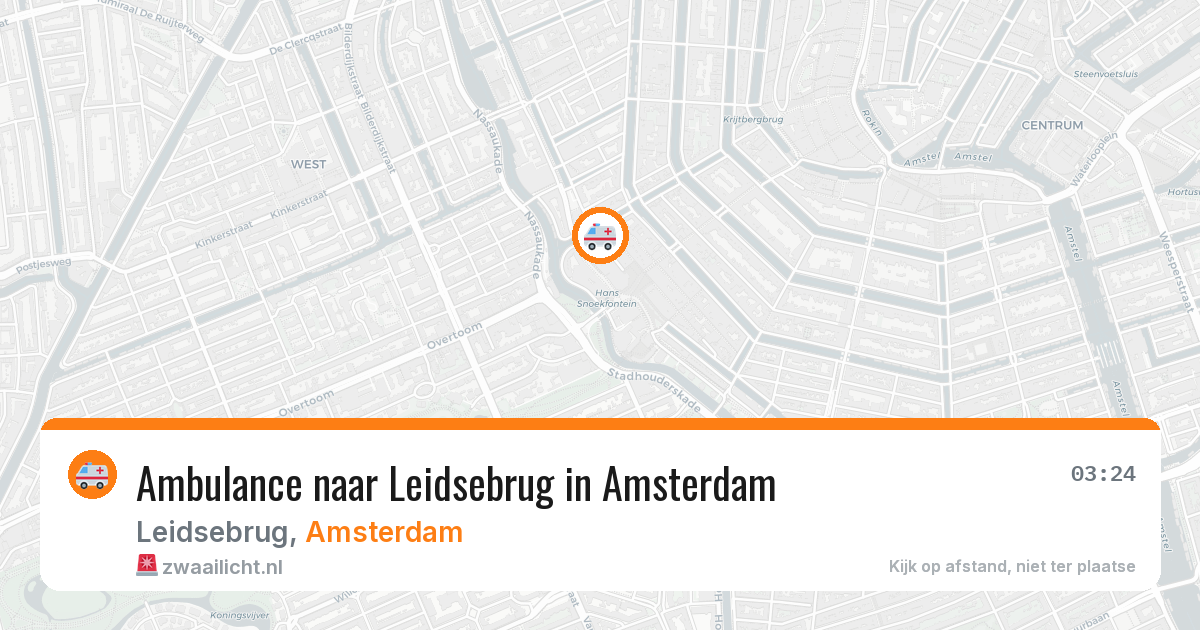 Ambulance naar Leidsebrug in Amsterdam — 24 apr 2026