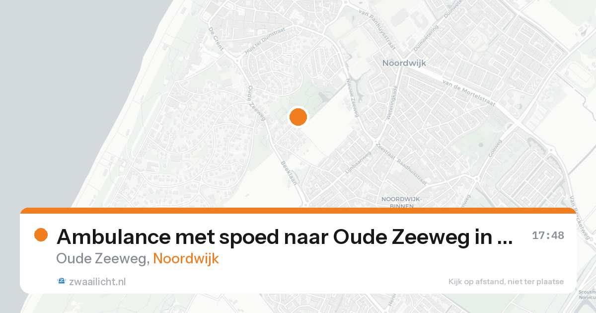 Ambulance met spoed naar Oude Zeeweg in Noordwijk — 18 apr 2026