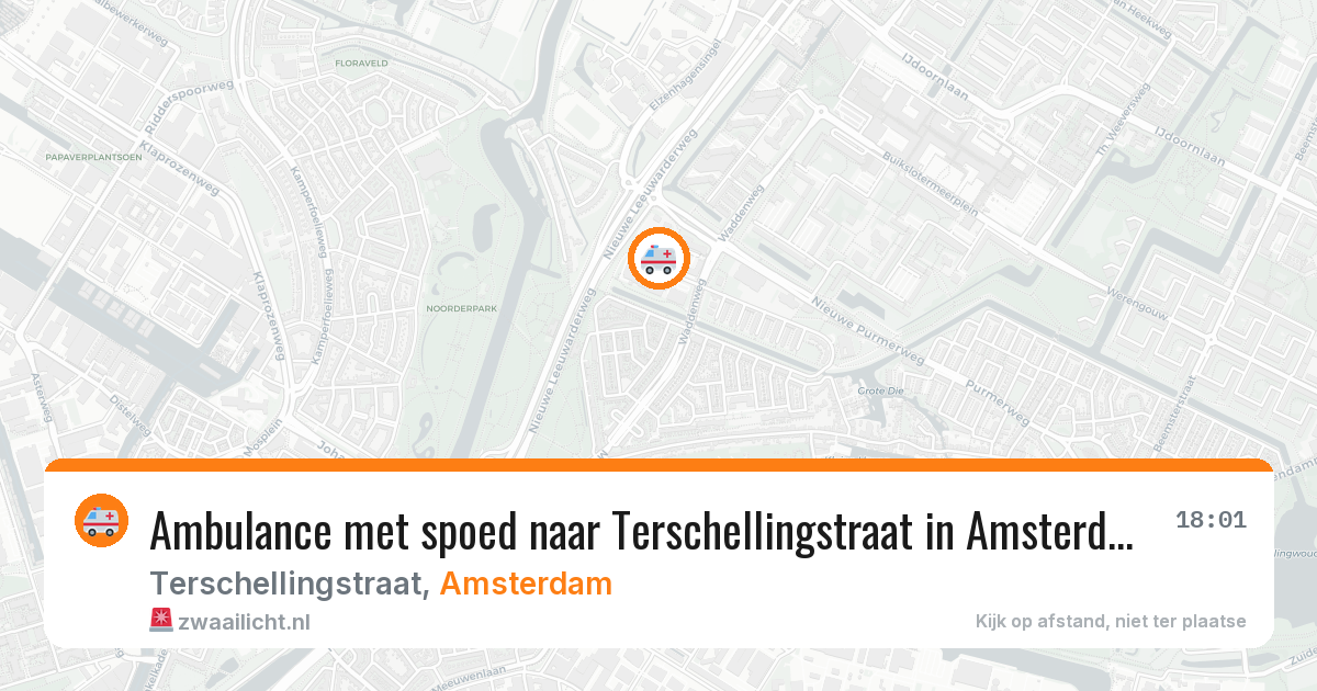 Ambulance met spoed naar Terschellingstraat in Amsterdam — 5 mrt 2026