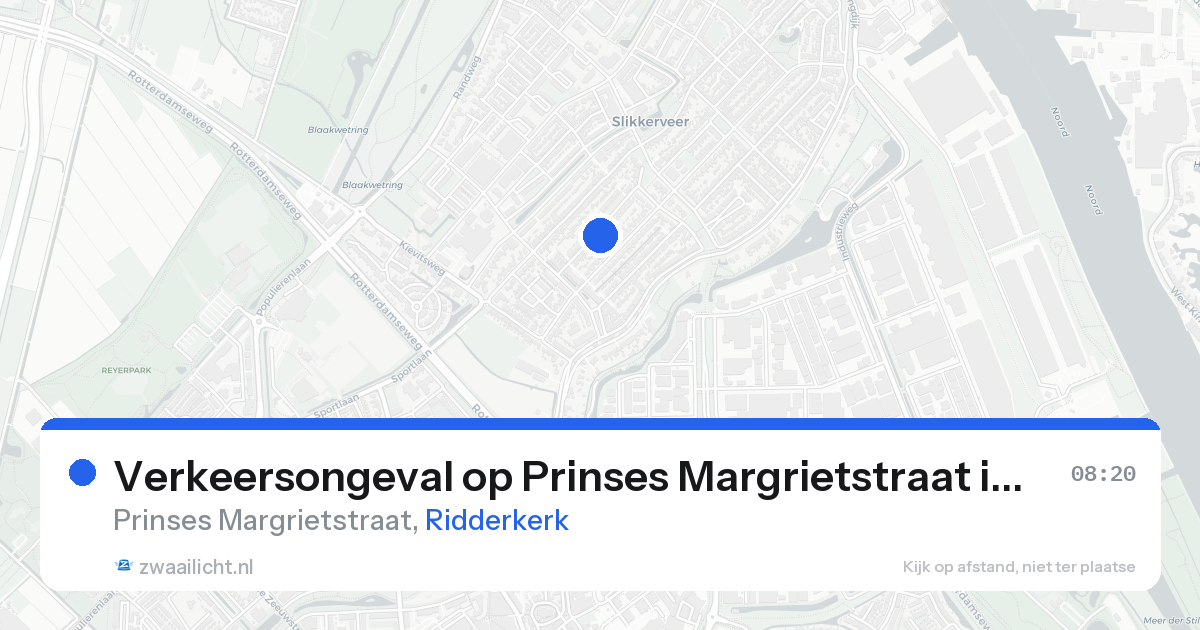 Verkeersongeval op Prinses Margrietstraat in Ridderkerk — 12 mrt 2026