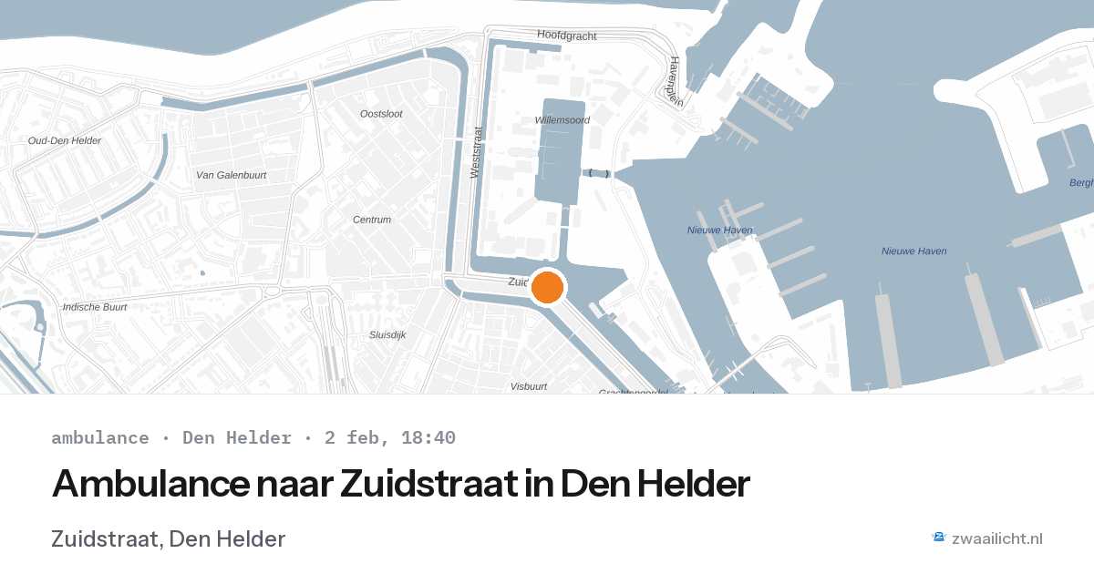 Ambulance naar Zuidstraat in Den Helder — 2 feb 2026