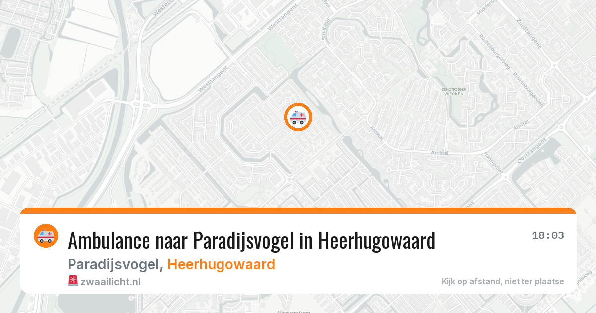Ambulance naar Paradijsvogel in Heerhugowaard — 3 jun 2026