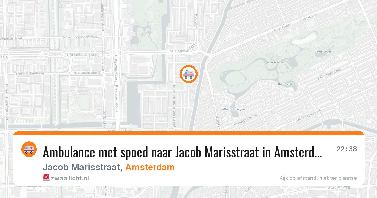 Ambulance met spoed naar Jacob Marisstraat in Amsterdam — 21 jun 2026