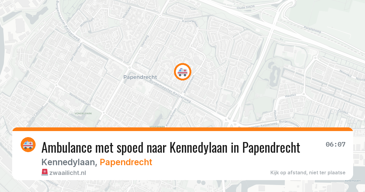 Ambulance met spoed naar Kennedylaan in Papendrecht — 12 jun 2026