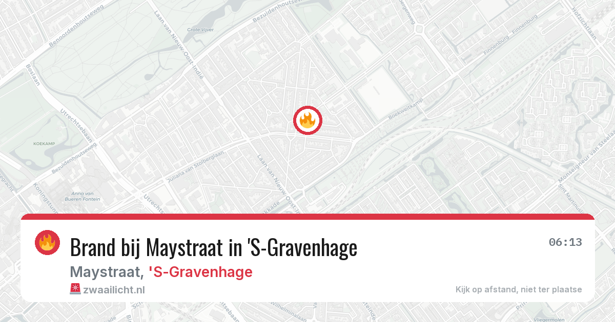 Brand bij Maystraat in 'S-Gravenhage — 14 jun 2026
