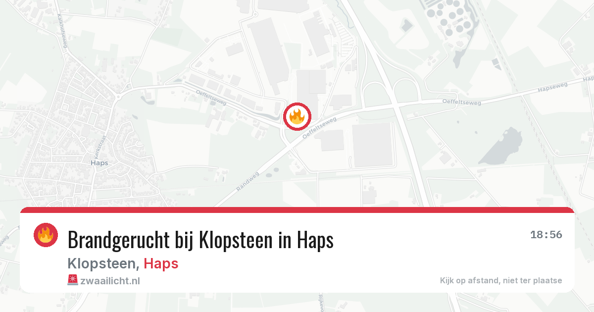 Brandgerucht bij Klopsteen in Haps — 27 jun 2026