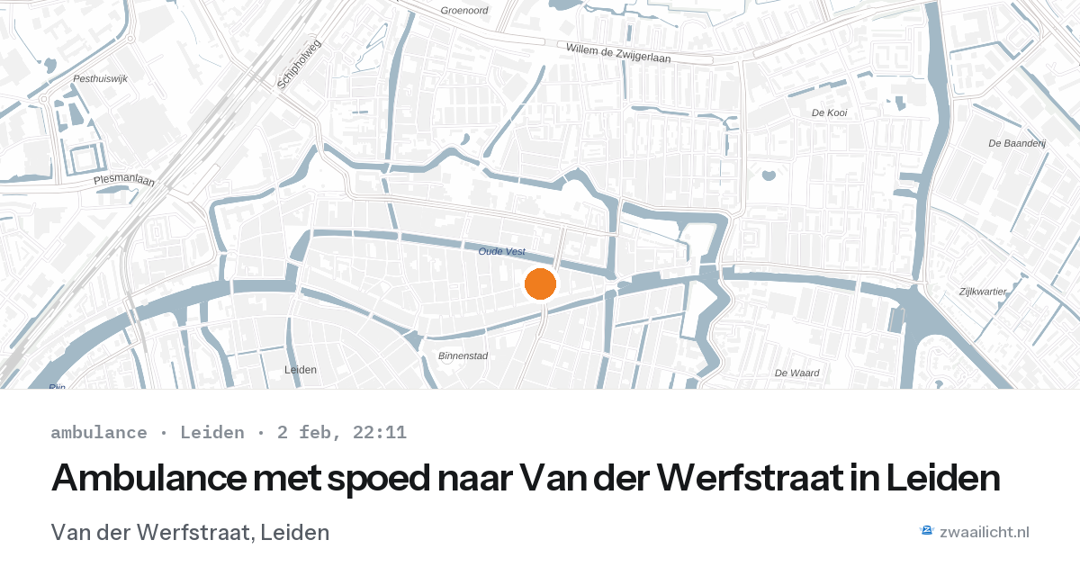 Ambulance met spoed naar Van der Werfstraat in Leiden — 2 feb 2026