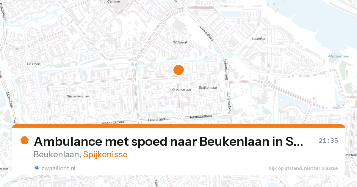 Ambulance met spoed naar Beukenlaan in Spijkenisse — 17 jul 2026