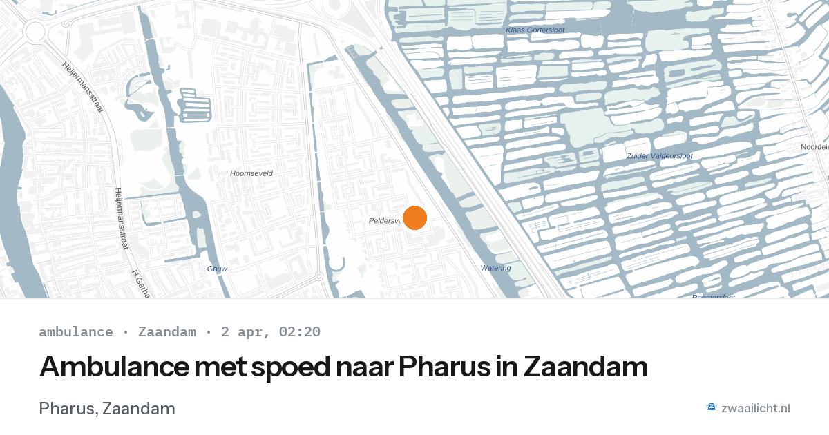 Ambulance met spoed naar Pharus in Zaandam — 2 apr 2026