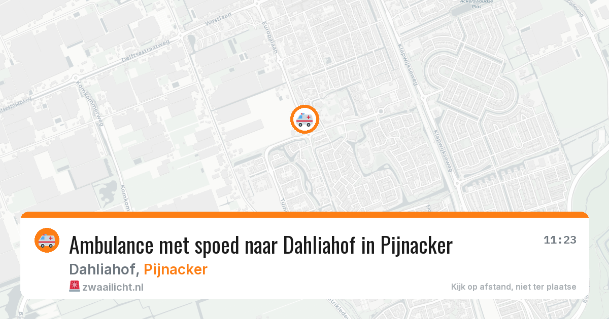 Ambulance met spoed naar Dahliahof in Pijnacker — 19 jul 2026