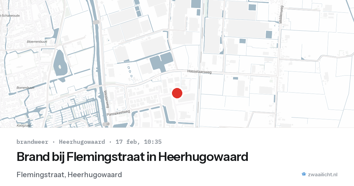 Brand bij Flemingstraat in Heerhugowaard — 17 feb 2026