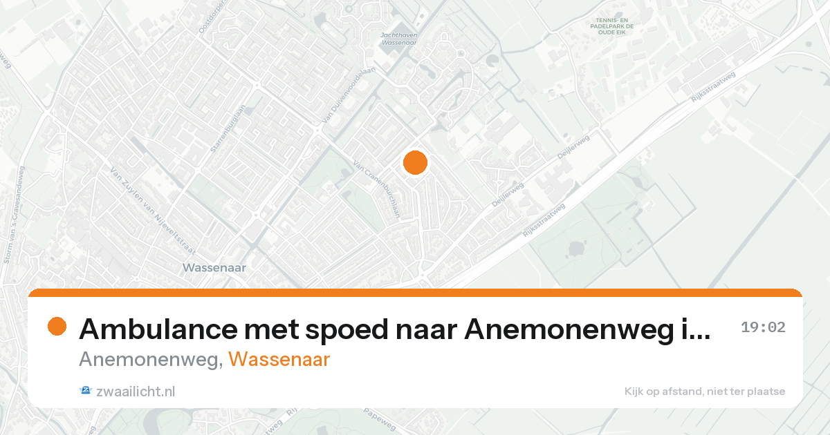 Ambulance met spoed naar Anemonenweg in Wassenaar — 17 aug 2026
